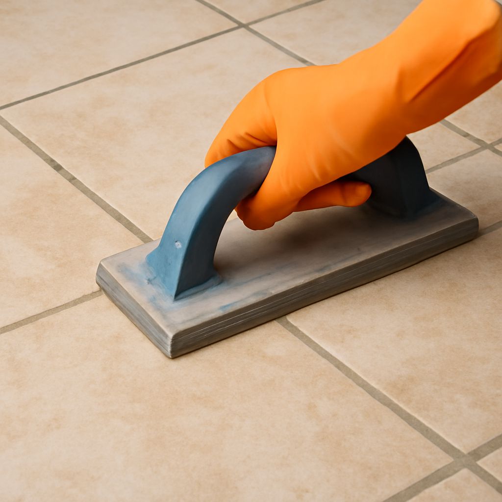 Sanded grout and electric grout cleaner for tile care