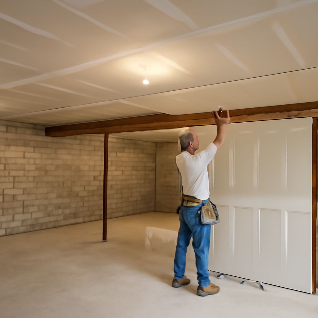 Drywall basement ceiling and drywall arch design