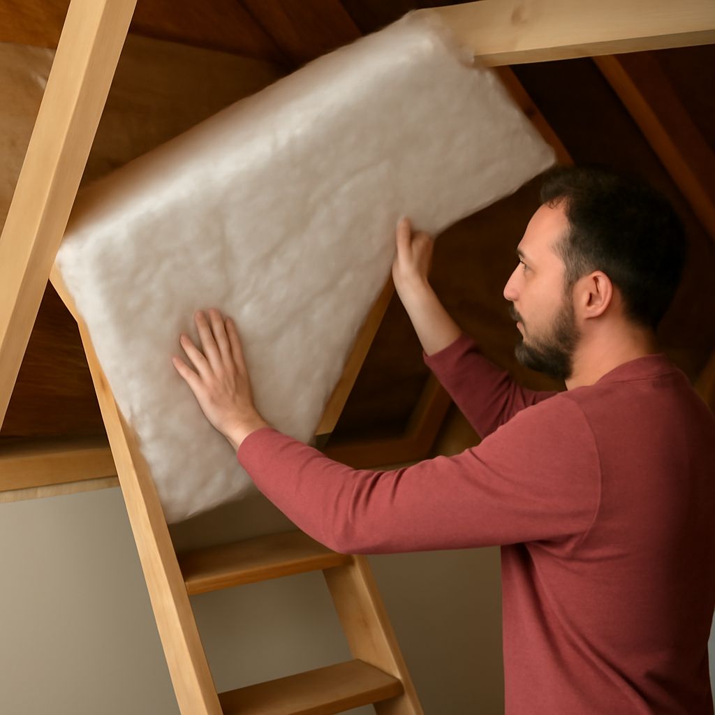 Attic stair insulation with radiant and urethane methods