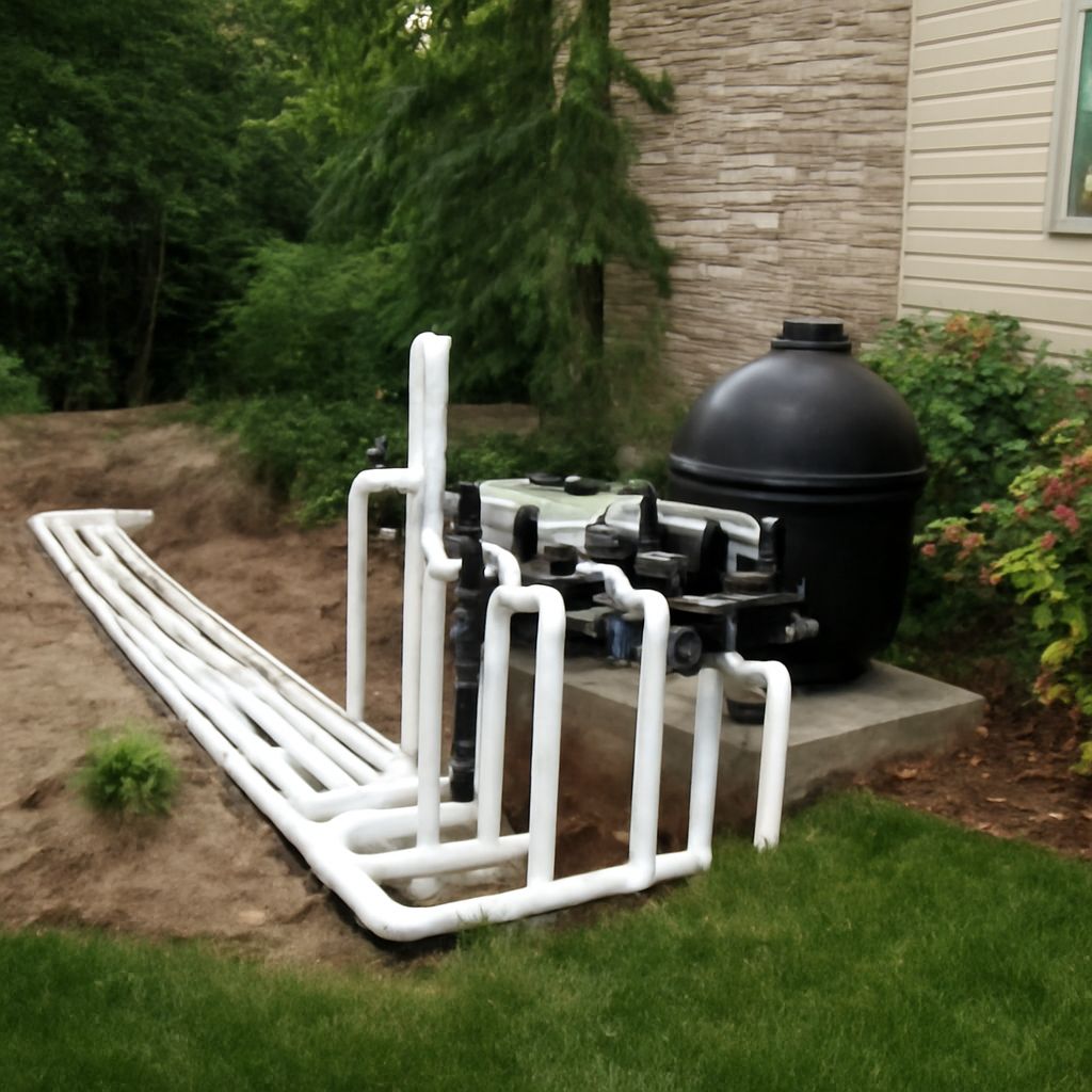 Diagram explaining pool plumbing and inground pool systems with PDF options