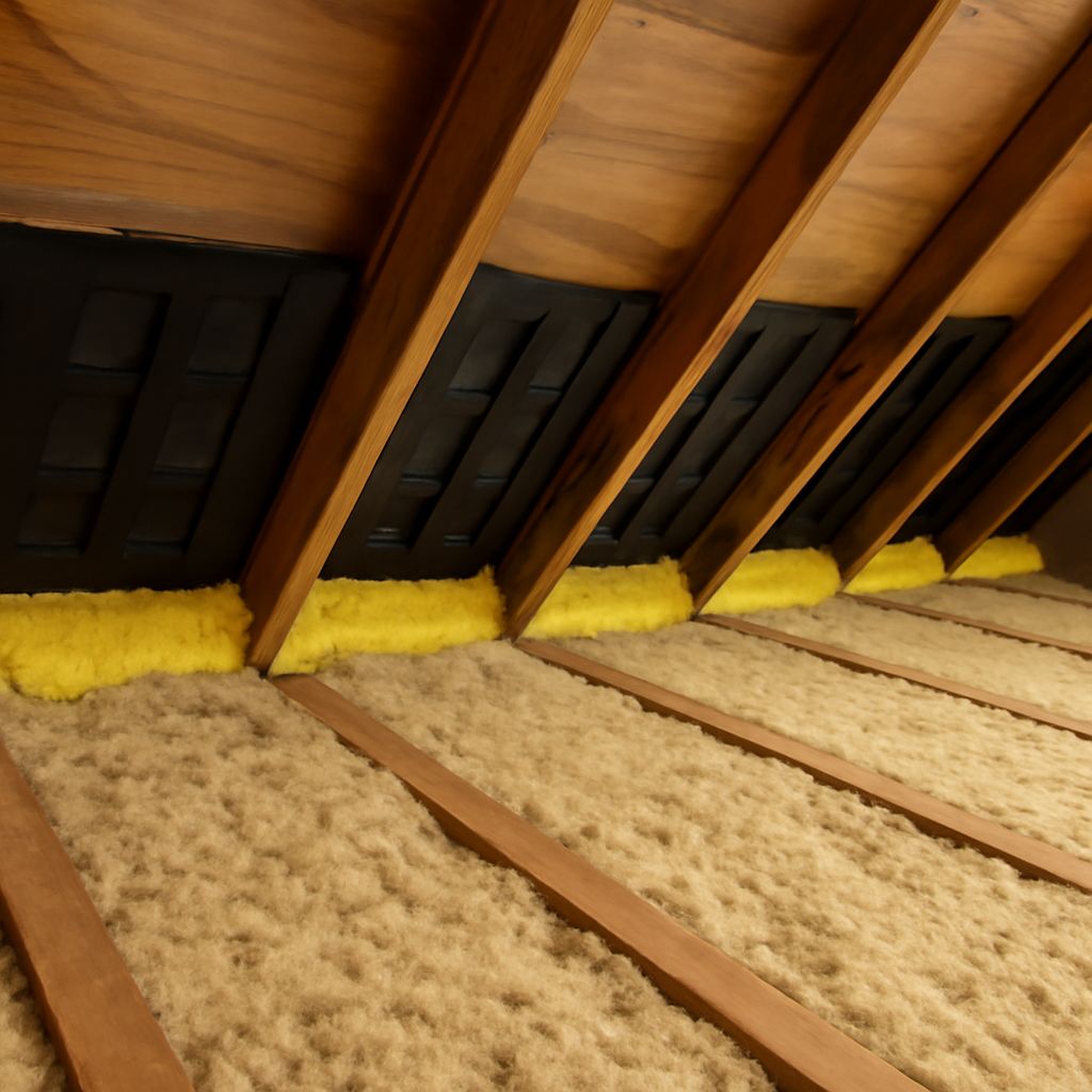 Attic insulation baffles and roof insulation techniques