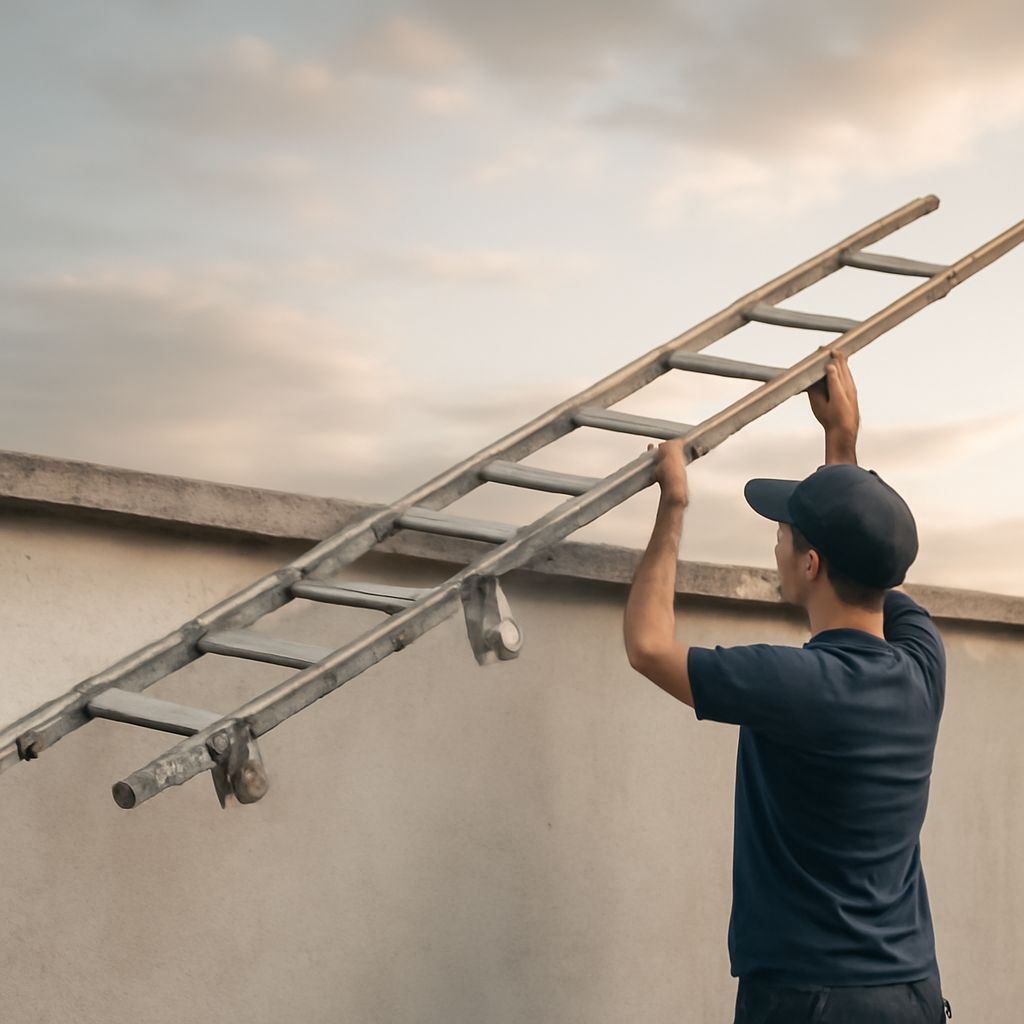 Image of roofing ladder and roofing diagram