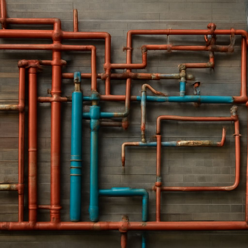 Plumbing riser diagram with tiny house insulation