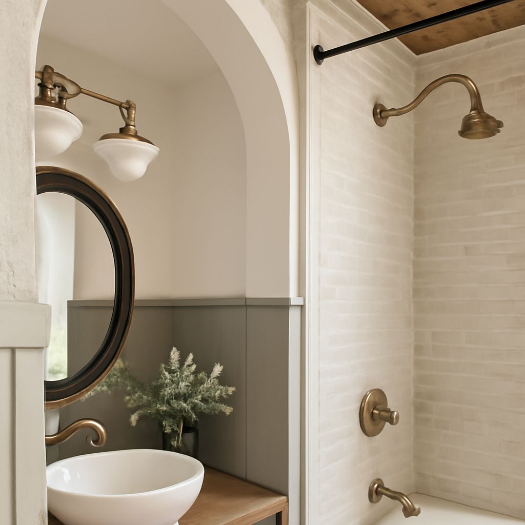Old plumbing with vintage plumbing fixtures and antique plumbing fixtures