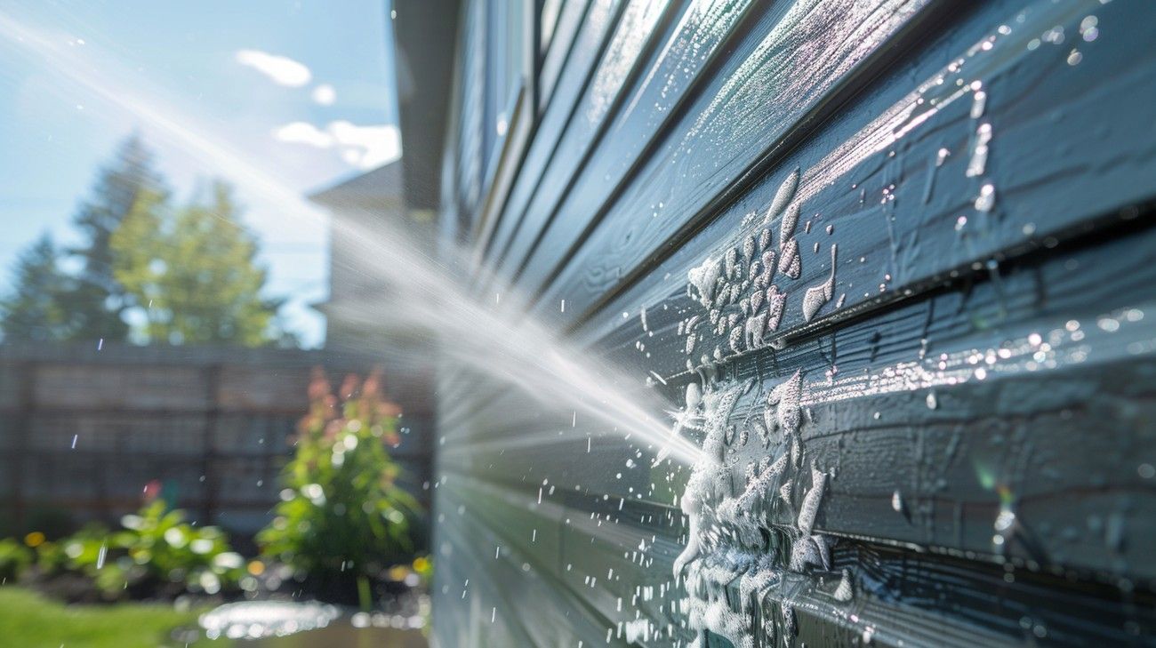 Vinyl siding wash techniques and solutions for cleaning siding on house