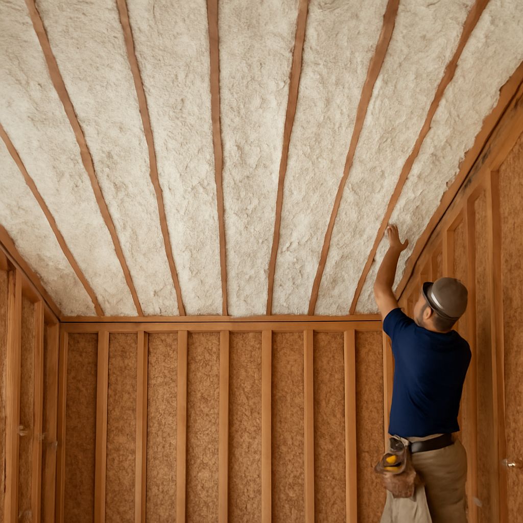 Install foam board insulation and spray foam insulation