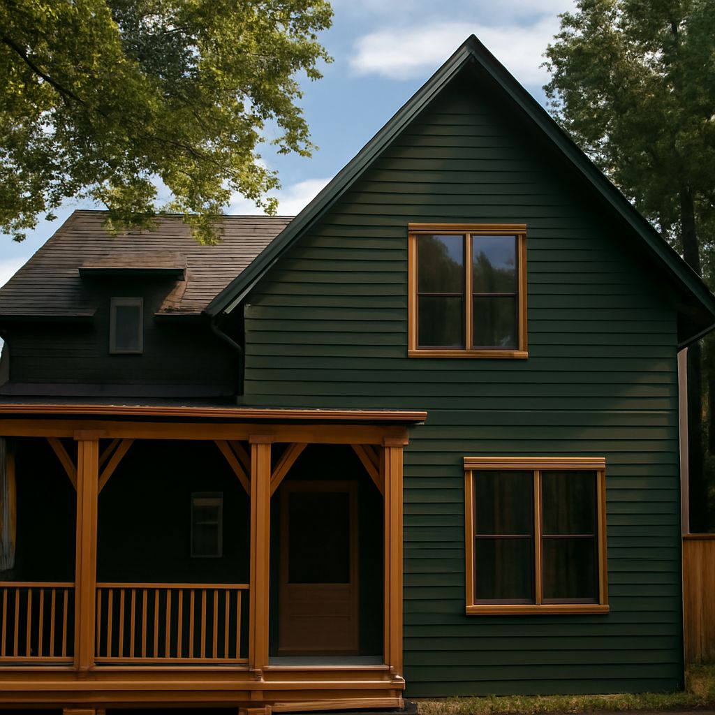 Green siding and dark green vinyl siding options