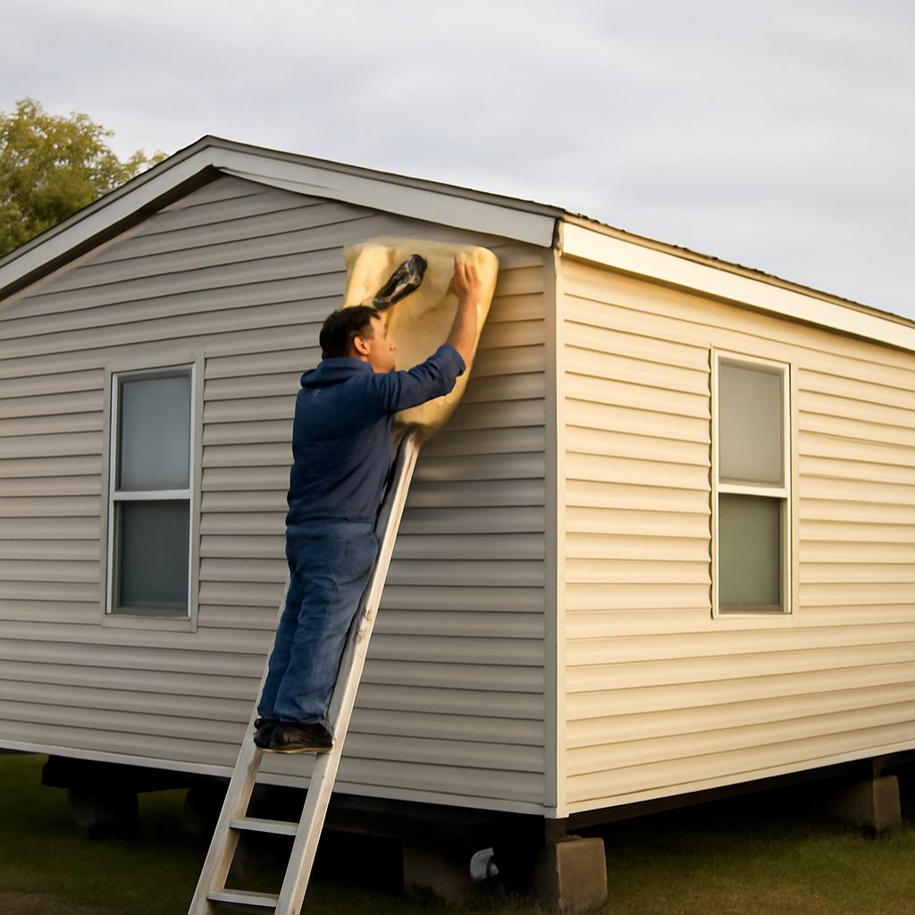 Insulation under mobile home and mobile home floor insulation
