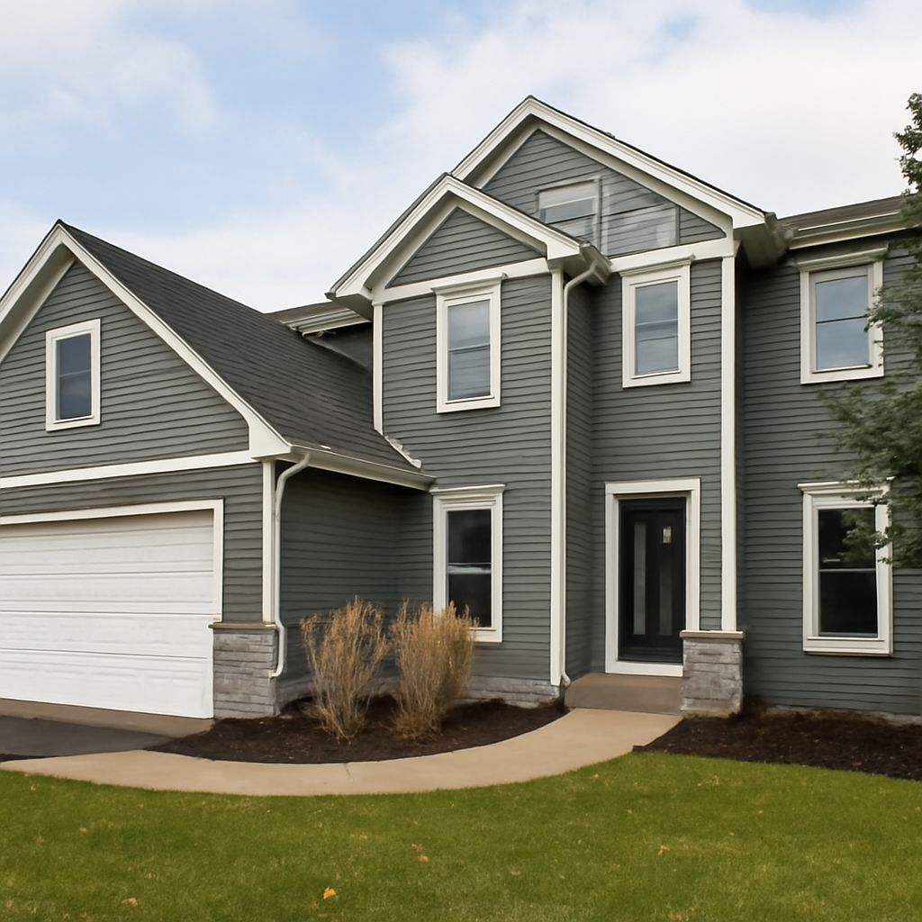 Pewter gray shingles with light pewter grout and natural gray grout
