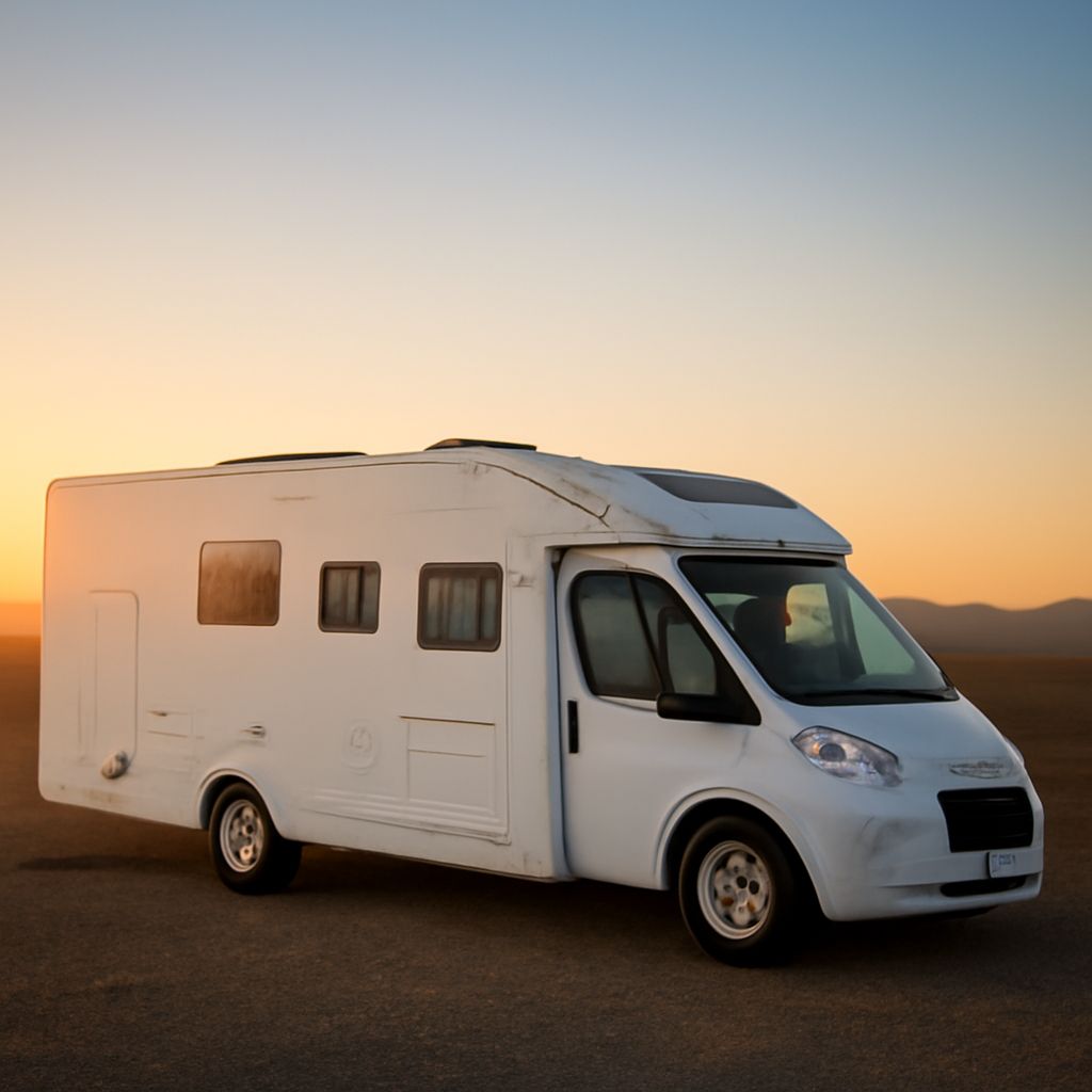 Close-up of RV siding panels and fiberglass camper siding