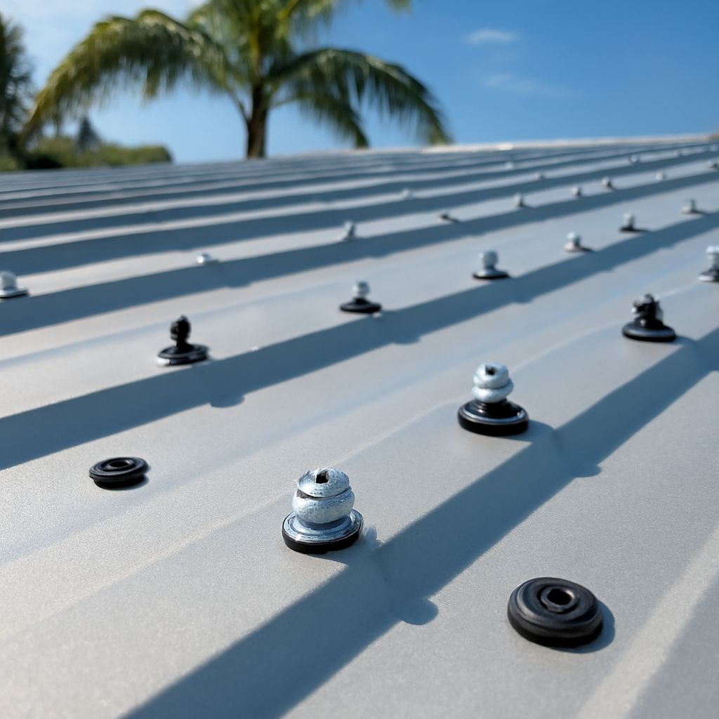 Sustainable roofing options including SPF roofing and metal roofing screw patterns