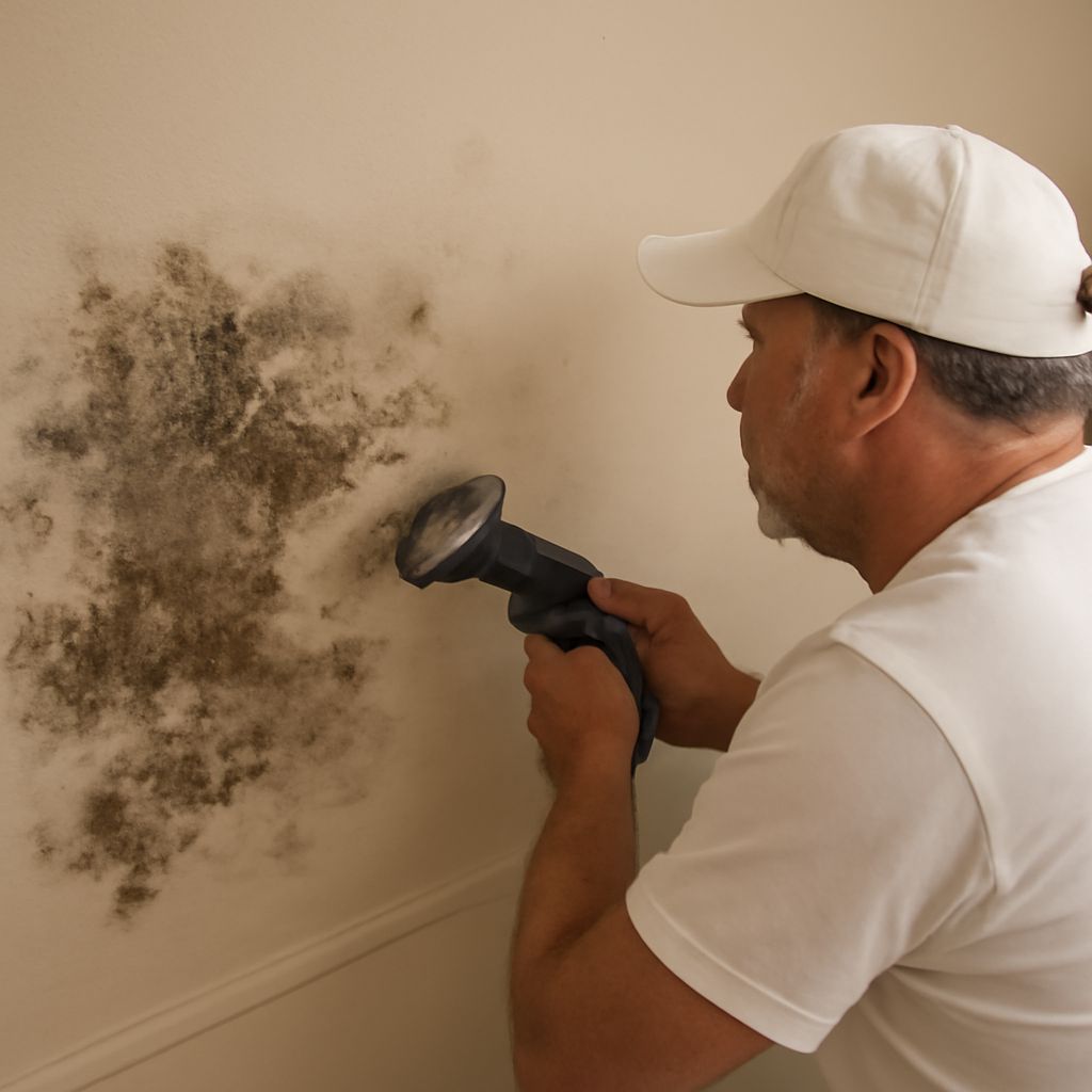 Mold behind drywall and on siding